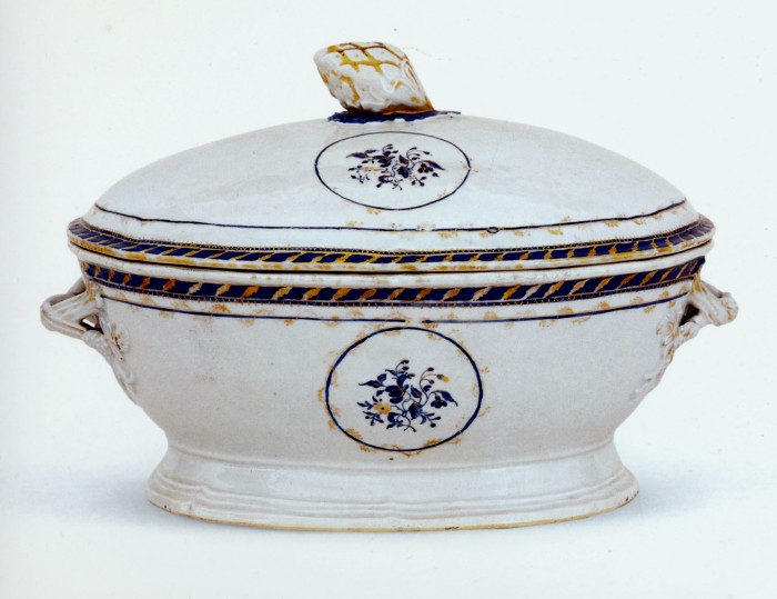 Tureen with late 18th century enamels