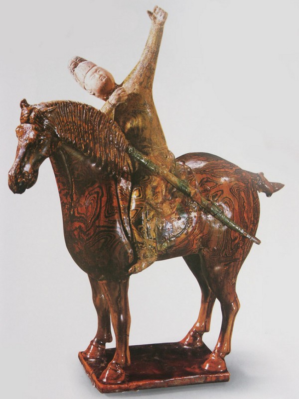 Horse figure using marbled clay, dated 706