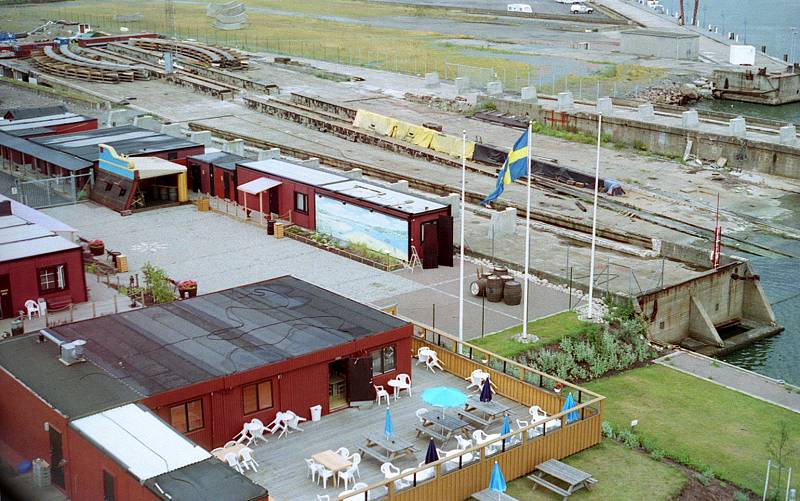Shipyard aerial view cafe